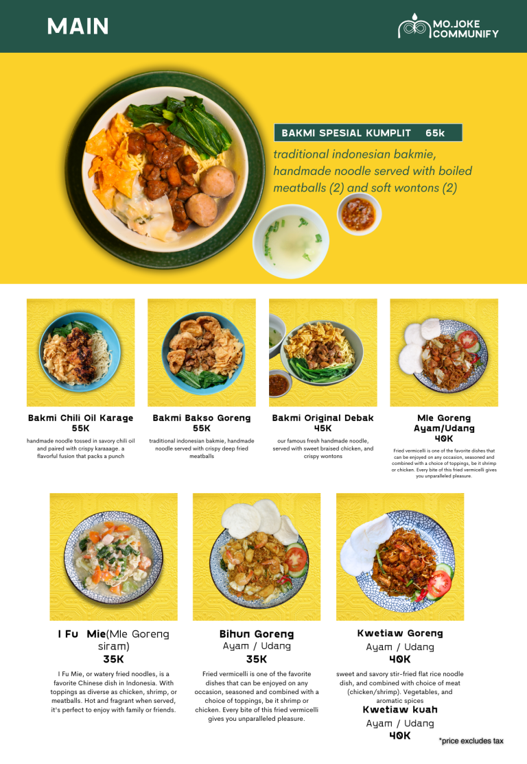 New menu MO.JOKE COMMUNIFY ags 2024